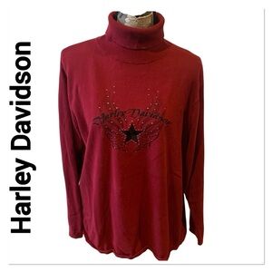 HARLEY-DAVIDSON Red Long Sleeve Turtleneck size 1x